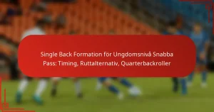 Single Back Formation för Ungdomsnivå Snabba Pass: Timing, Ruttalternativ, Quarterbackroller