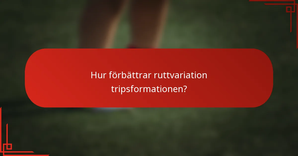 Hur förbättrar ruttvariation tripsformationen?