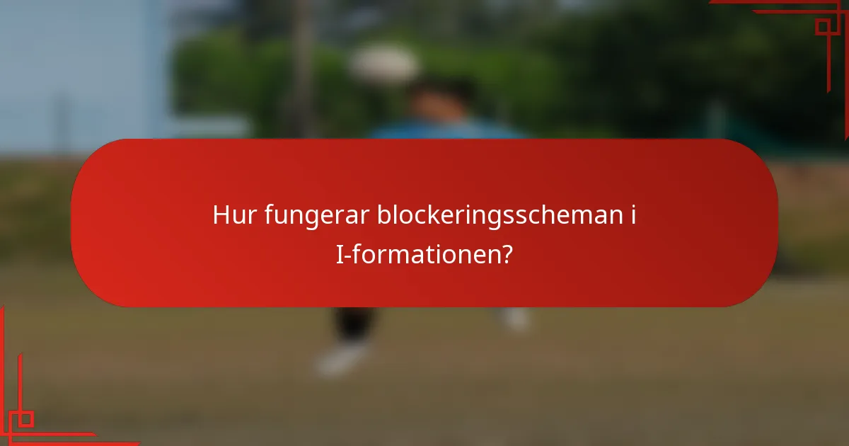 Hur fungerar blockeringsscheman i I-formationen?